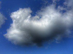 A cloud, heavy with rain, taken from the playpark at my school.